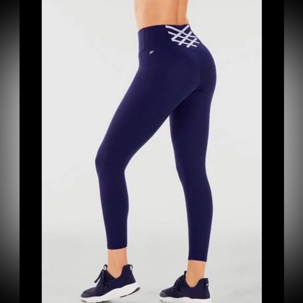 Fabletics Navy Blue High-Waisted Leggings